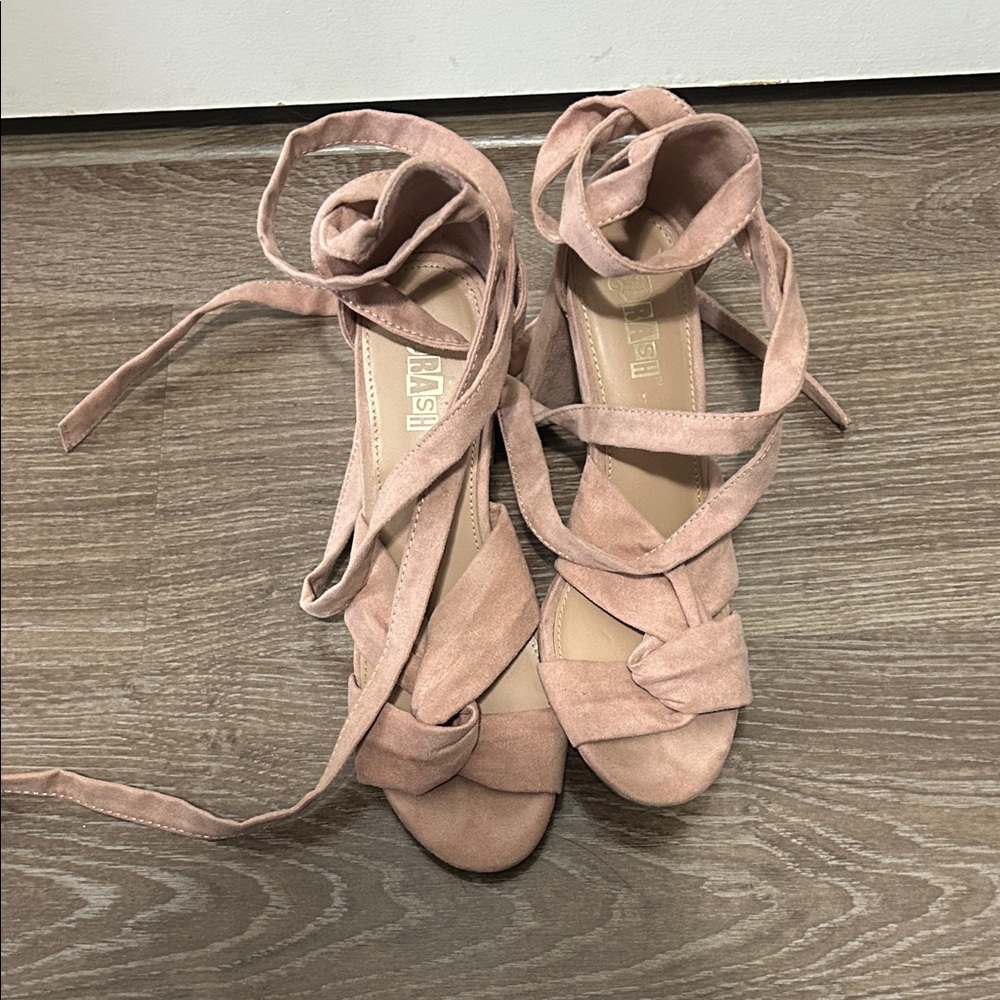 Brash Dusty Rose Wrap Sandals